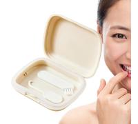 Étui pour protège-dents, étui pour conteneur de, Étuis de fins sans odeur avec charnière de couvercle | Boîte de de boîtier de prothèse dentaire Portable avec outil de retrait