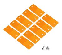 ETUKER 10 reflectores traseros rectangulares, reflectores traseros con rosca de seguridad, reflectores para postes de puerta para caravanas, camiones, remolques, barcos/motocicletas