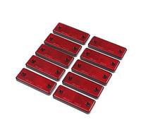 ETUKER 10 x Reflectores Rectangulares, Universales Reflex Reflector Catadioptrico Rectangular, Apriete de Tornillo Catadioptrico Reflector Rectangular, para Camión/RV/Caravana/Barco/Remolque(Rojo)