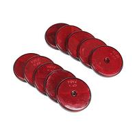 ETUKER 10 x Reflectores Redondo, Universales Reflex Reflector Catadioptrico Redondo, Apriete de Tornillo Catadioptrico Reflector Redondo, para Camión/RV/Caravana/Remolque(Rojo)