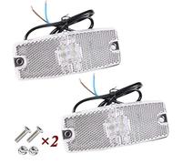 ETUKER 2 luces blancas de posición delanteras de remolque, luces de posición laterales, luces LED lateral de camión, luces brillantes con reflector para caravana furgoneta aprobado por ECE (blanco)