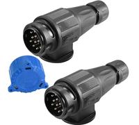 ETUKER 2X Enchufe de Remolque 13 Pines, Enchufe de Conexión de Remolques 13 Pines, 12V Conector Remolque 13 Polos Macho, Piña De Remolque 13 Pines