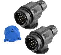 ETUKER 2X Enchufe Remolque 13 Pines Macho,Conector Remolque 13 Pines,Enchufe Caravana 13 Pines, 12V Enchufe 13 Pines Enganche Remolque Coche, Clavija Remolque 13 Polos