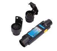 ETUKER Comprobador Remolque 7 Pines y Adaptador, 12V Probador De Remolque 7 Pines Herramienta De Diagnóstico De Luz De Pruebas, para Caravanas/Coches/RV/Remolque (Comprobador 7 Pines+Adaptador)