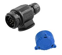 ETUKER Enchufe de Remolque de 13 Pines con Cubierta Protectora de estacionamiento, Conector de Enchufe de Remolque de Barra de Remolque de 12v 13 Pines, para camión RV Coches Barco Caravana