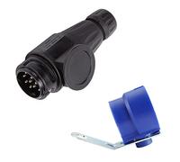 ETUKER Enchufe de Remolque de 13 Pines con Soporte de Enchufe de Remolque,Conector de Enchufe de Remolque de Barra de Remolque de 12v 13 Pines, para Camión RV Coches Barco Caravana