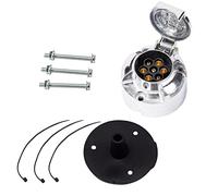 ETUKER Enchufe de Remolque de 7 Pines con Junta de Goma, Conector de Enchufe de Remolque de Barra de Remolque de 12 V y 7 Pines, Resistente al Agua para Camión RV Coches Barco Caravana