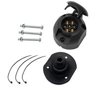 ETUKER Enchufe de Remolque de 7 Pines con Junta de Goma, Conector de Enchufe de Remolque de Barra de Remolque de 12 V y 7 Pines, Resistente al Agua para Camión RV Coches Barco Caravana