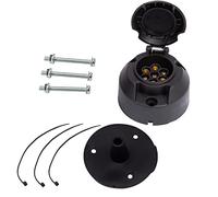 ETUKER Enchufe de Remolque de 7 Pines con Junta de Goma, Conector de Enchufe de Remolque de Barra de Remolque de 12 V y 7 Pines, Resistente al Agua para Camión RV Coches Barco Caravana