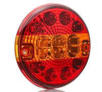 ETUKER Luz Trasera LED de Remolque Redondo Hamburguesa Impermeable, Indicador de Parada para Camión, Remolque, Caravana o Furgoneta 10~30 V