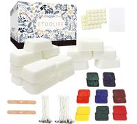 ETUOLIFE Kit para hacer velas - DIY Adecuado para principiantes - Latas de cera de soja natural avanzada - Pegatinas de tinte de mecha