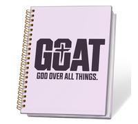 ETVISO Cuaderno cristiano rosa para mujer, diario de oración para mujer, cuaderno de notas de iglesia, diario religioso, cuaderno de espiral, tapa dura cristiana de Dios sobre todas las cosas, 5.5 x