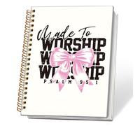 ETVISO Cuaderno cristiano vintage con lazo de coqueta, diario bíblico del salmo 95:1, diario de oración religiosa para mujer, cuaderno de notas de iglesia, cuadernos de espiral de tapa dura de las