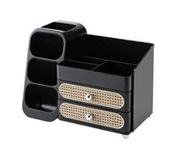 Etyldya Organizador de Maquillaje Caja Estuche Clasificador Contenedor para Pintalabios Brochas y Botellas con Separadores Visibles Apto para Tocador Oficina en Casa Baño Apartamento, Array, Negro