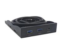 Etyrerre Panel Frontal de Disquete USB3.2 GEN2 Tipo C de 3,5 Pulgadas, 2 Puertos USB3.2 + 1 Puerto USB3.2 Tipo C de 20 Gbps para Bahía de Unidad de Disquete de 3,5 Pulgadas