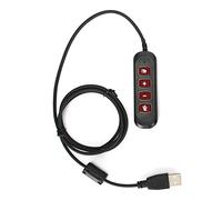 ETYUDPABV Adaptador de Cable QD con Enchufe USB H901, Adaptador para Auriculares de Centro de Llamadas con Volumen Ajustable y Silencio del micrófono, Adaptador de Control de Audio de 3,5 mm (Roja)