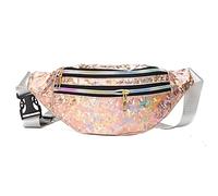 ETZRYSYB Bolsas de hombro para mujer, 1 unidad, holográfica, bolsa de cintura de poliuretano, playa, viajes, plátano, cadera, cremallera, bolsa de cinturón para mujer, bolsas de pecho para niña
