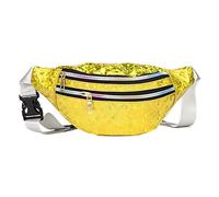 ETZRYSYB Bolsas de hombro para mujer, 1 unidad, holográfica, bolsa de cintura de poliuretano, playa, viajes, plátano, cadera, cremallera, bolsa de cinturón para mujer, bolsas de pecho para niña