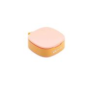 ETZRYSYB Cajas de almacenamiento mini portátil con 4 compartimentos de rejilla, pastillero de viaje, estuche de plástico para tabletas, dispensador de tabletas (rosa)