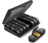 ETZRYSYB Cajas de almacenamiento para 7 días, organizador de pastillas con 21 rejillas 3 veces al día, portátil, con compartimentos grandes para vitaminas y medicamentos (Schwarz)