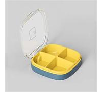 ETZRYSYB Fiambrera portátil para la semana, gran capacidad, compartimento de viaje, caja sellada, pastillero portátil (azul)