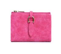 ETZRYSYB Monederos cortos para mujer, cartera pequeña mate para mujer, monedero femenino, rosa roja, Talla única