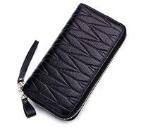 ETZRYSYB Monederos para mujer, cartera para mujer, de piel auténtica, monedero de viaje con cremallera, tarjetero, un color, Talla única