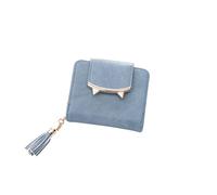 ETZRYSYB Monederos para mujer, de poliuretano, a la moda, bonitos, cortos, simples y frescos, monedero con cremallera y hebilla, Blue, Talla única