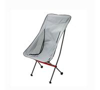 ETZRYSYB Silla plegable portátil con respaldo para playa, ocio, luna, pesca, barbacoa, taburete de conducción autónoma, al aire libre, silla plegable de aleación de aluminio ultraligera (gris)