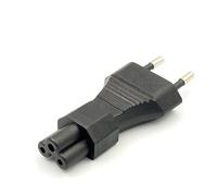 EU 2 Pin to IEC320 C5 Power Adapter European 2 Prong Male to Cloverleaf Female Right Angle Converter for Laptop AC Power Cord