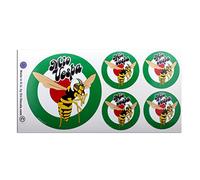 EU-Decals - MioVespa Collection, 1X 100mm-4x & 4X 50mm-2 pulgadas Miovespa logo avispa verde laminado calcomanía pegatina clásico retro para casco vespa scooter colección MioVespa