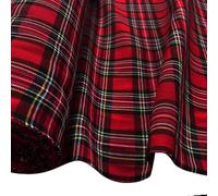 EU Fabrics Tela de cuadros escoceses viscosa | Material estampado a cuadros para costura y ropa | Tela de costura para tapicería por metros (rojo, 1 metro x 150 cm)