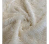 EU Fabrics Tela de Piel Sintética de Pelo Largo | Material de Tapicería Suave, Cálido y Esponjoso para Chaquetas y Ropa | Tela de Fieltro de Piel por Metro (Magnolia, 1 Metro x 150cm)