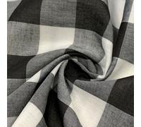 EU Fabrics - Tela de polialgodón a cuadros, tela de mezcla de poliéster y algodón a cuadros, material de cortinas de cuadros de 1 pulgada, ideal para ropa, manteles y manualidades (negro, 1 metro x