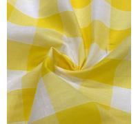 EU Fabrics Tela de polialgodón a cuadros - Tela de mezcla de poliéster y algodón a cuadros - Material de cortinas de cuadros de 1 pulgada - Ideal para ropa, manteles y manualidades (amarillo, 1 metro