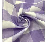 EU Fabrics Tela de polialgodón a cuadros - Tela de mezcla de poliéster y algodón a cuadros - Material de las cortinas de cuadros de 1 pulgada - Ideal para ropa, manteles y manualidades (lila, 1 metro