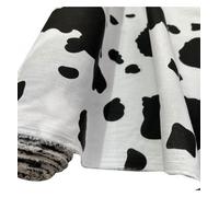 EU Fabrics Tela de polialgodón con estampado animal | Material de tapicería para costura | Se utiliza para ropa y ropa de cama | Tela de algodón poliéster por metros (vaca negra, 1 metro x 112 cm)