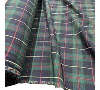 EU Fabrics Tela de Tartán Escocés de Viscosa | Material con Patrón de Cuadros para Confección y Ropa | Tela de Costura para Tapicería por Metro (Verde, Rojo y Amarillo, 1 Metro x 150cm)