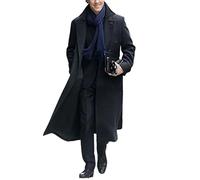EU Fashions Benedict Cumberbatch Sherlock Holmes - Gabardina de algodón negro para hombre, Negro, L