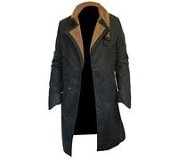 EU Fashions Blade Officer 2049 K Abrigo negro de algodón encerado