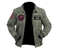 EU Fashions Chaqueta de algodón verde para hombre con parches XXS a 4XL, Verde - Chaqueta de algodón, L