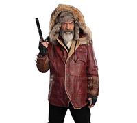 EU Fashions Mel Gibson Fatman Chris Cringle - Parka roja de invierno con capucha para hombre