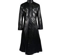 EU Fashions Miracle Trading Matrix Neo Costume Keanu - Gabardina de cuero negro Reeves | 2XS - 5XL (XL cuero real), Piel.