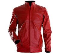 EU Fashions Place Beyond The Pines Luke Glanton (Ryan Gosling) Biker Rojo Chaqueta de cuero genuino Rojo Rojo - Abrigo de cuero genuino M