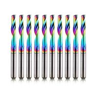 EU_HOZLY Brocas de enrutador de flauta única CNC vástago de 3.175mm, diametro de corte de 3.175mm, longitud de corte de 17 mm, fresa de revestimiento DLC per alluminio