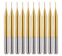 EU_HOZLY - Brocas de grabado de fresa con rebaba giratoria CNC y mango de carburo de revestimiento de titanio, 3.175 mm x 0.5 mm x 3 mm (10 unidades)