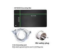 (EU Plug,black)90x60cm Grounding Mat for Improving Sleep Grounding Pad Health With Earthing Cable EMF Recovery Protection Release Electrostatic