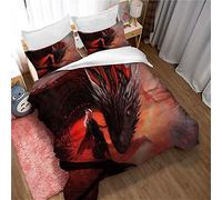 EU-VV Juego De Ropa De Cama con Funda Nórdica De Juego De Tronos De Lujo, 3 Piezas, 120 De Algodón De Fibra Larga (180x220cm-Cama de 105/135,Imagen 05)