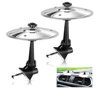 Euablfo 2 pcs Platillo Bateria para Coche, Patillo para Coche, Car Cymbal Drum Air Vent, Car Crash Cymbal, Ranura de Ventilación para Todo Coche Amantes de la Música Entretenimiento