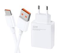 EuAcesry Cargador 33W Carga Rapida y Cable USB C 2M, Cargador de Pared Carga Turbo Tipo C para 14, 13, 12, 12t, 12s, 11, 11s, Pro, Plus, Nota K60, K50, Poco X6, F5, X5